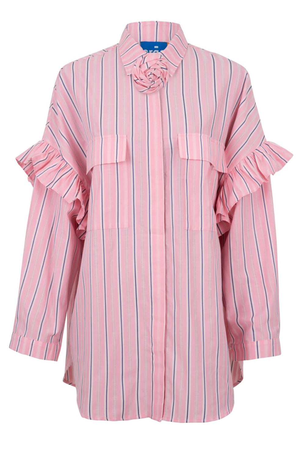 Cras - Flowercras Shirt - 8006 Pink Blue Stripe Skjorter 