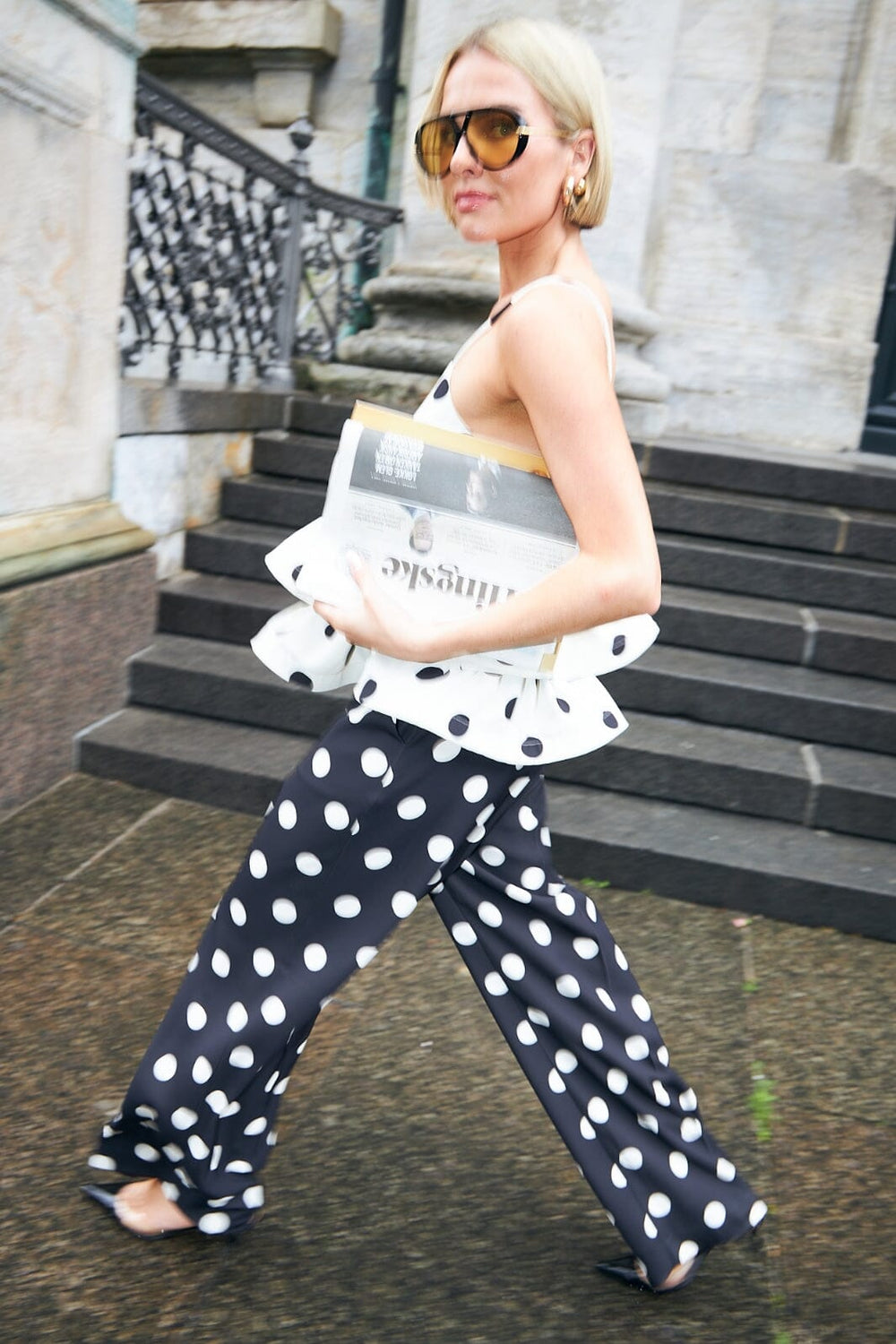 Cras - Joselle Pants CE1037 - 8140 - 8140 Black Polka Grande