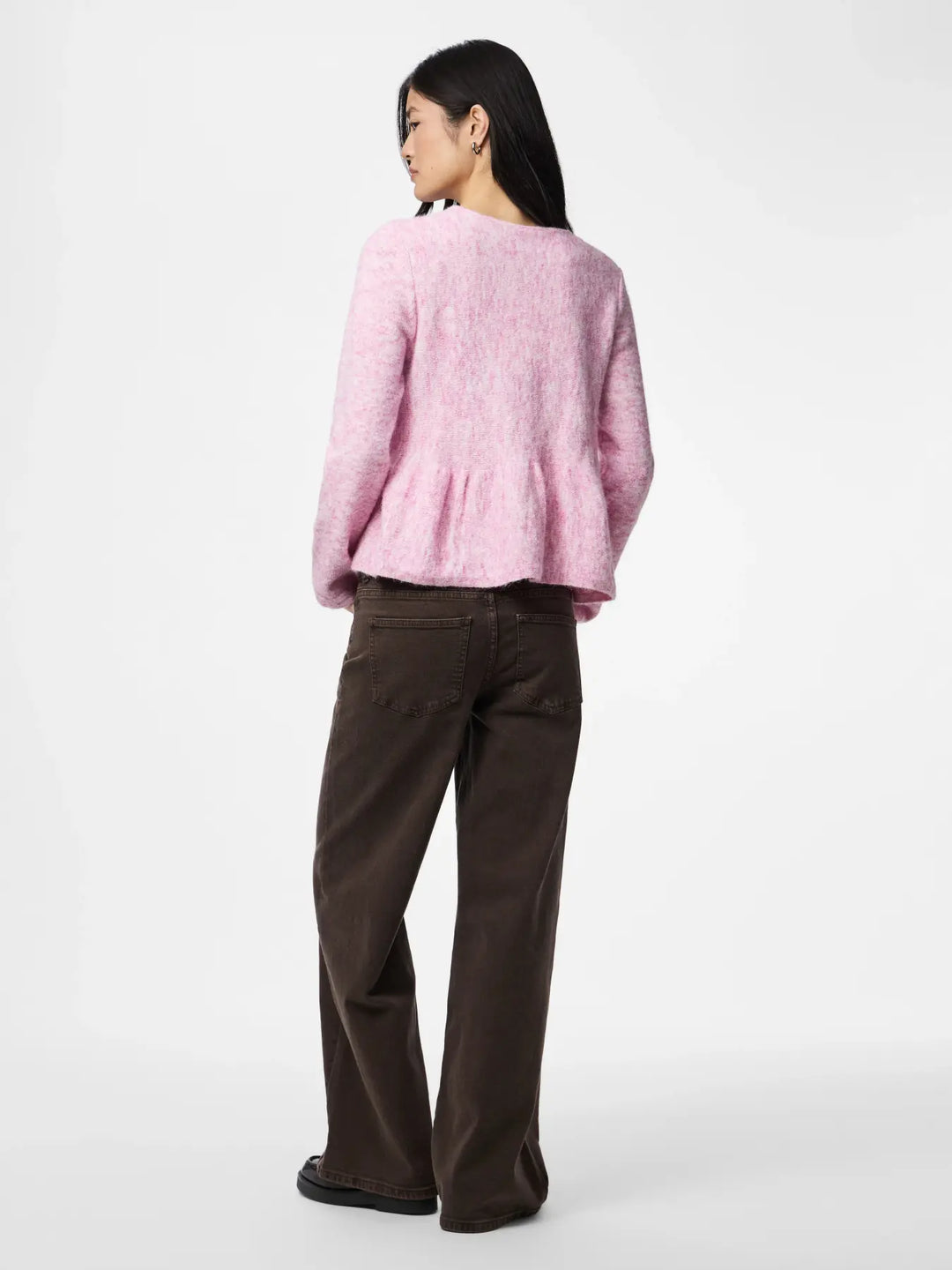 Pieces - Pcpinge Ls O-Neck Knit Cardigan - 5072103 Roseate Spoonbill