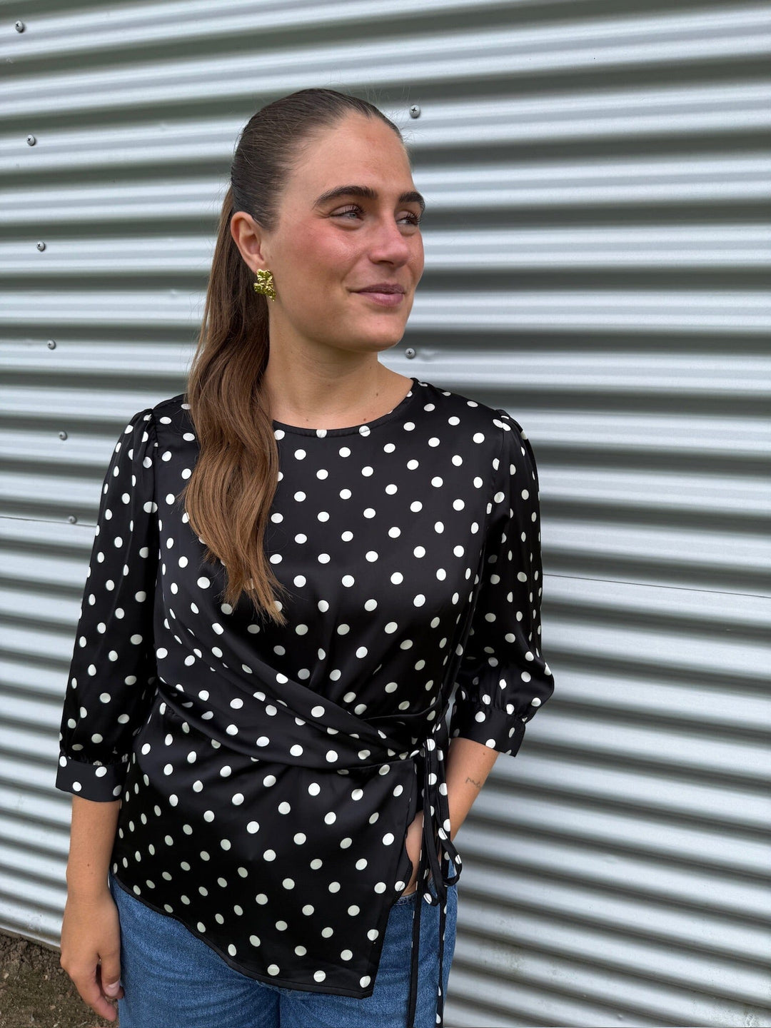 Dear Molly - Dot Top 155563C - Black W.white Dots Toppe 