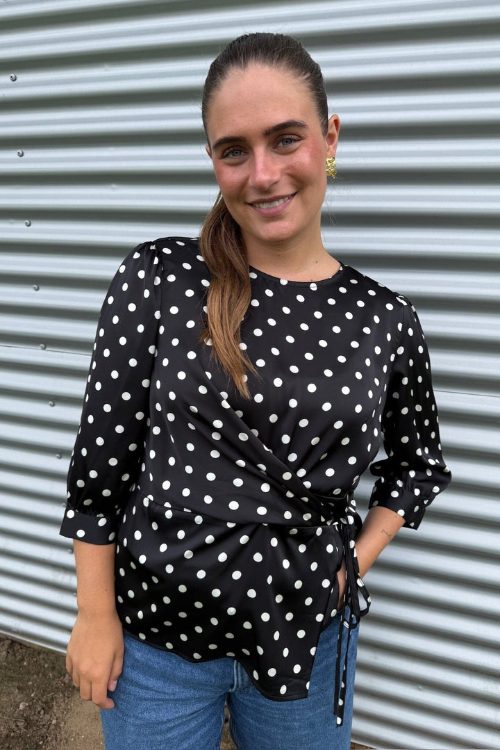 Dear Molly - Dot Top 155563C - Black W.white Dots Toppe 