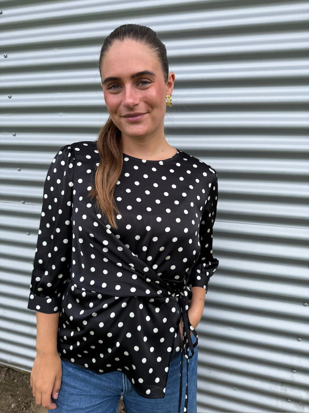Dear Molly - Dot Top 155563C - Black W.white Dots Toppe 