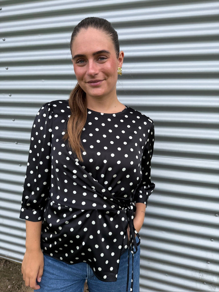 Dear Molly - Dot Top 155563C - Black W.white Dots Toppe 