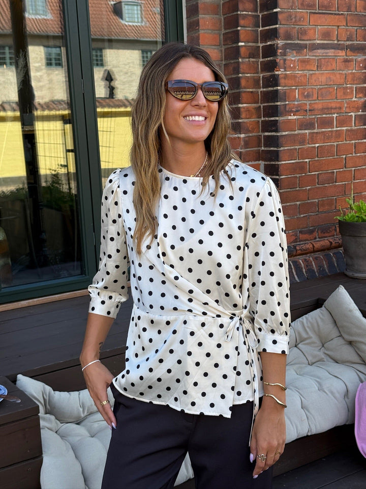 Dear Molly - Dot Top 155563C - White W.black Dots Toppe 