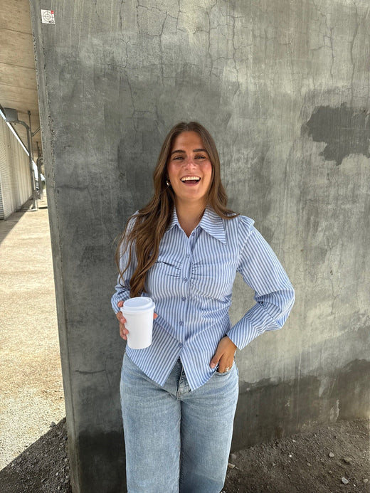 Dear Molly - Emmeli 154831B - Light Blue W.blue Strip Skjorter 