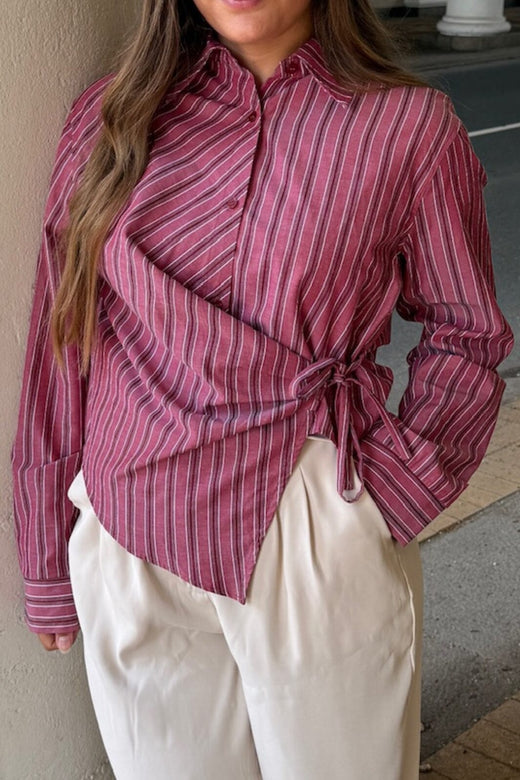 Dear Molly - Lily 162544B - Wine Red W.strip Skjorter 