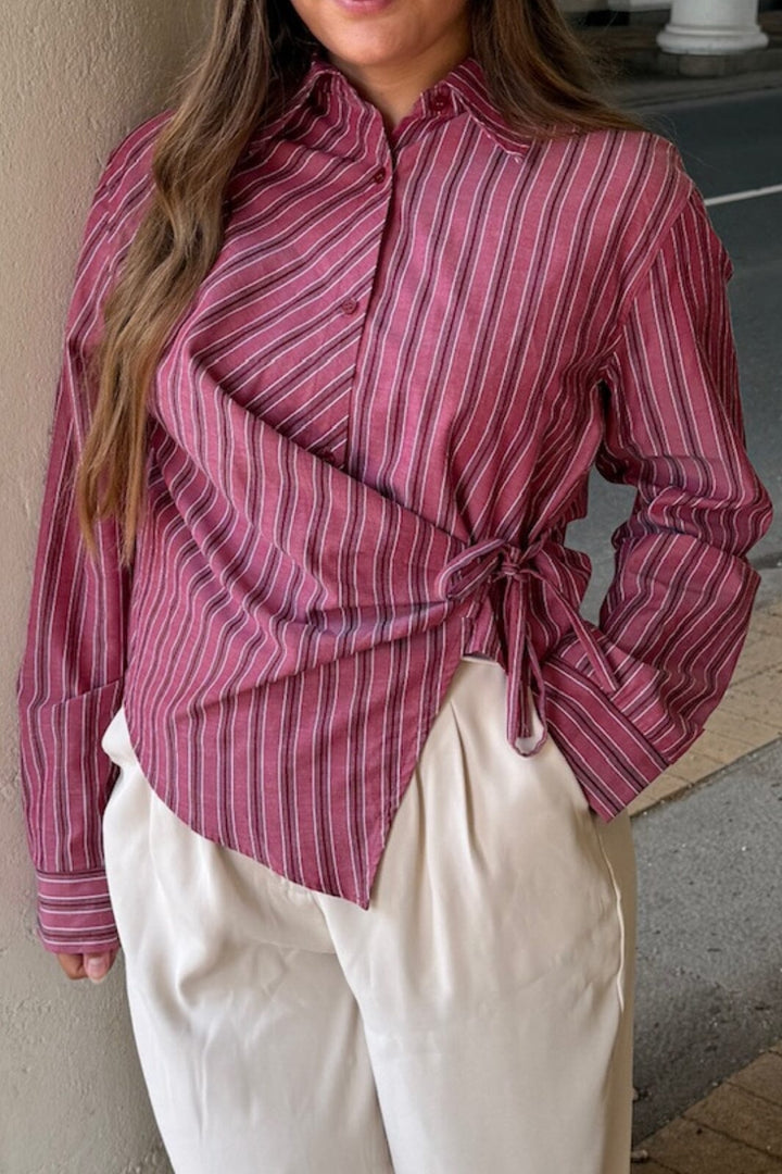 Dear Molly - Lily 162544B - Wine Red W.strip Skjorter 