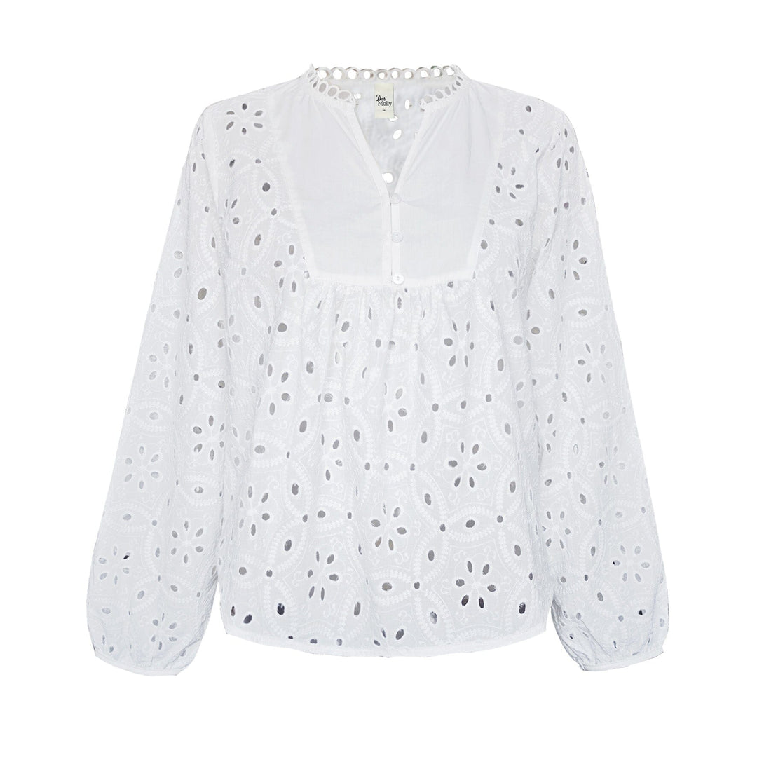 Dear Molly - Maybritt Blouse - White Bluser 