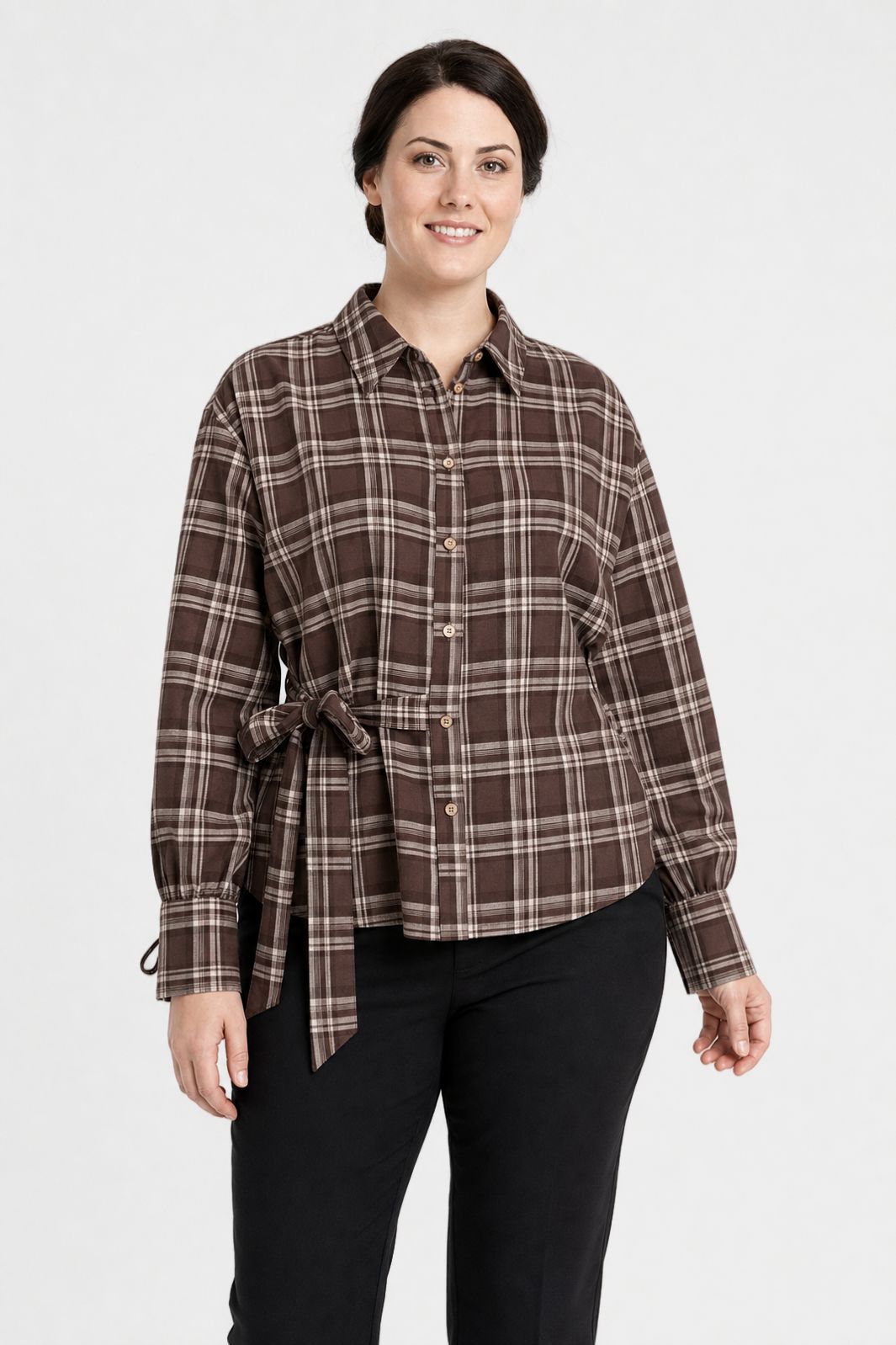Dear Molly - Quilt Twist Skjorte  Ch171499b  - Brune tern - S
