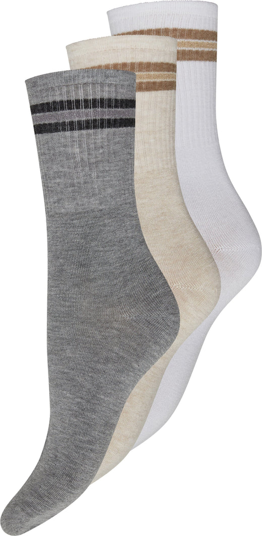 Decoy - 3-Pack Ankle Sock Bamboo 21345-7502 - 10092 - Multifarvet Strømper 