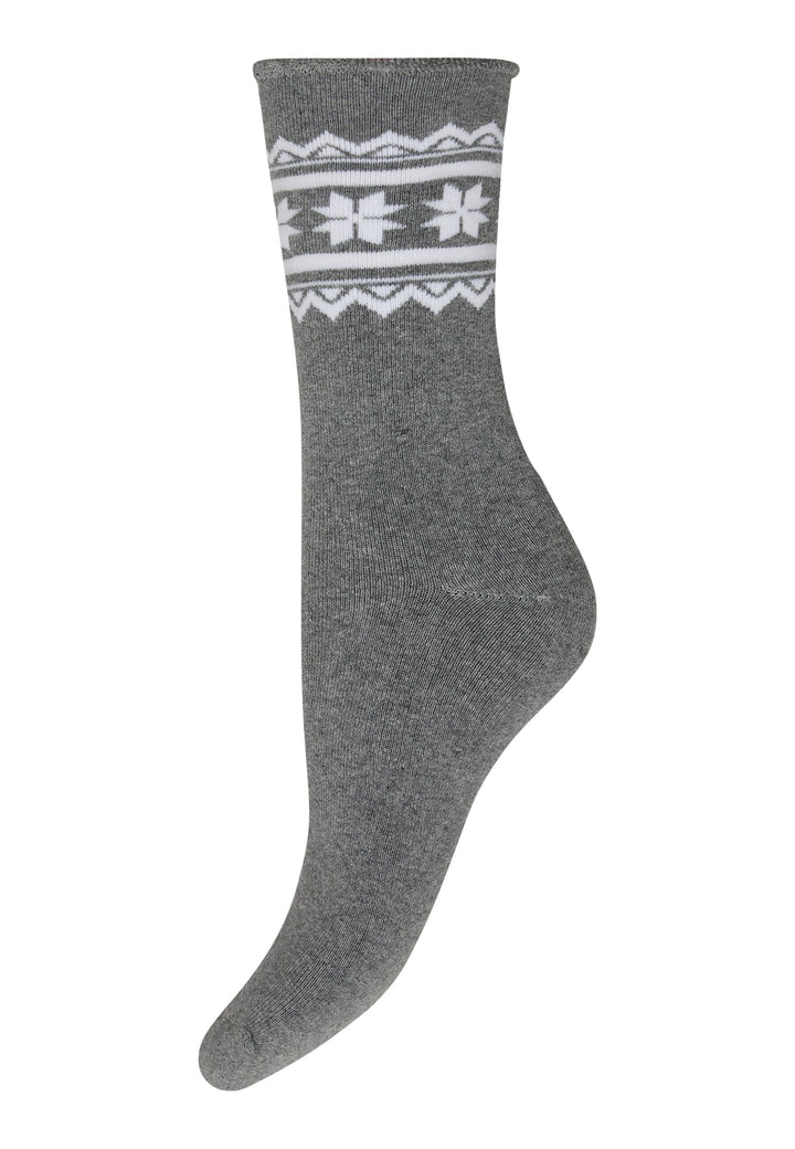 Decoy - Cosy X-Mas Socks 21510-75 - 1130 - Lys Grå Melange Strømper 