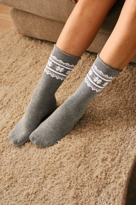 Decoy - Cosy X-Mas Socks 21510-75 - 1130 - Lys Grå Melange Strømper 