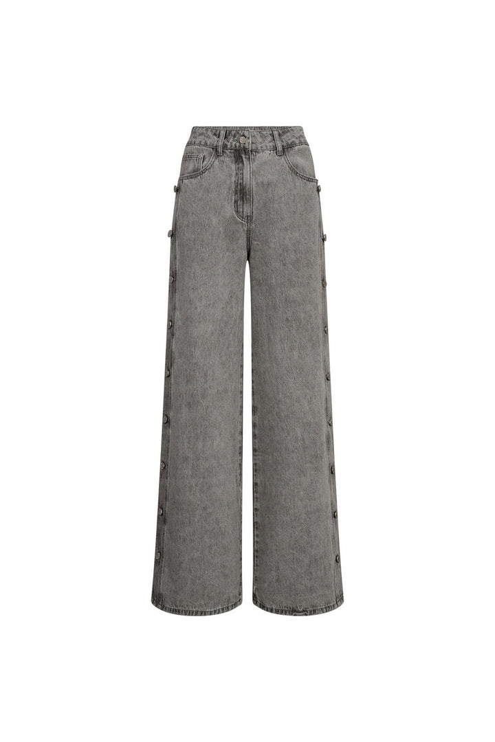 Haute L'Amitié - Side Panel Button Tall Jeans HL10329 - Light Grey