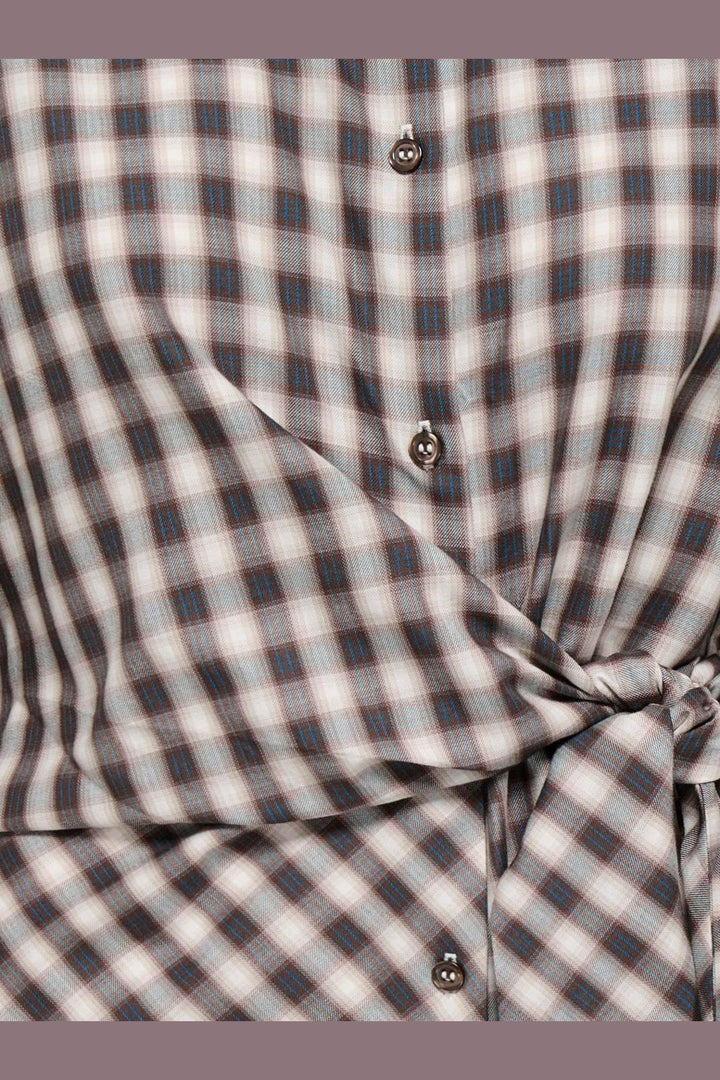 Only - Onlnola Ls Check Wrap Shirt - 5232776 Malt Ball White/Blue
