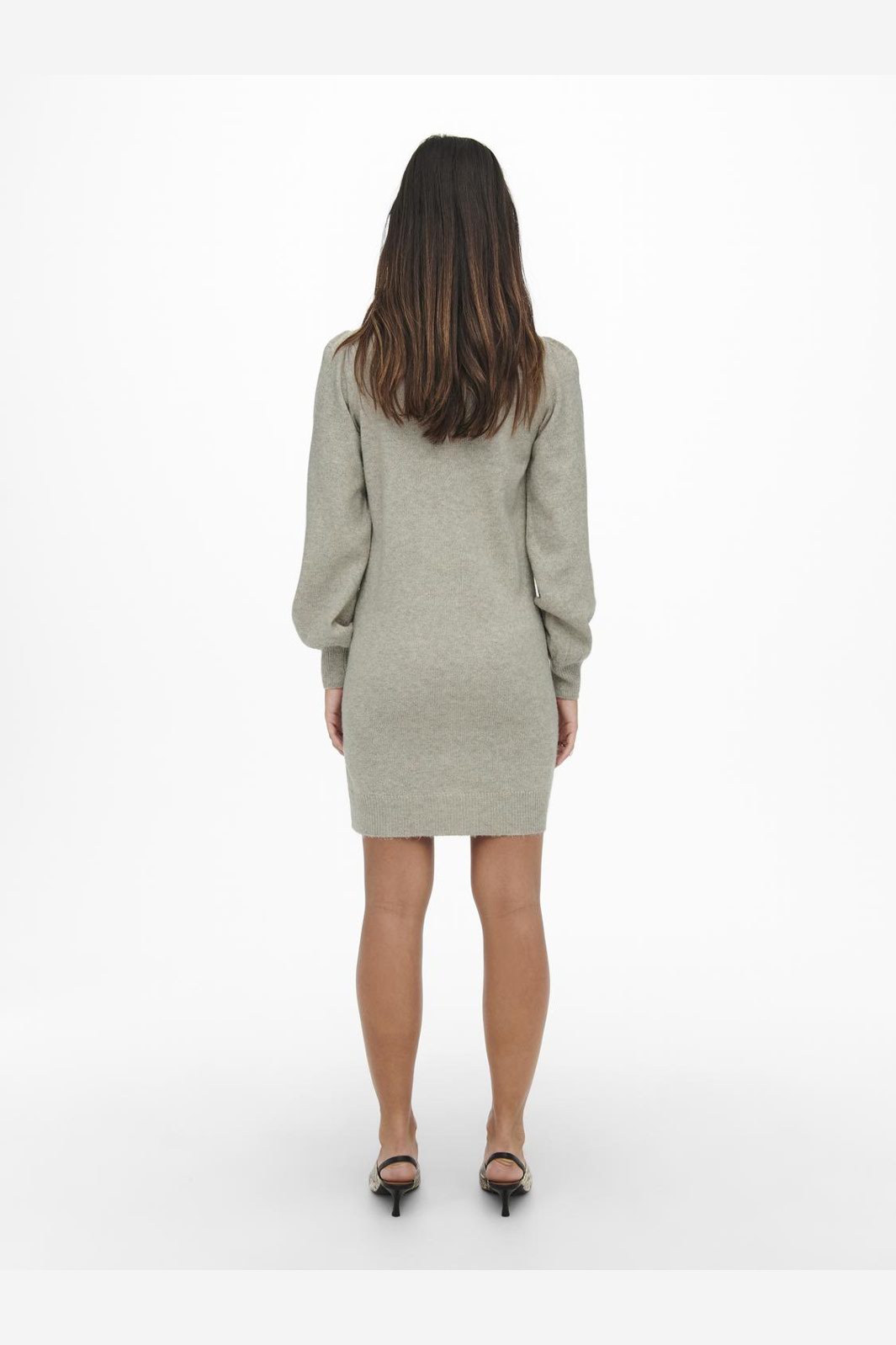 JDY - Jdyrue Life L/S High Neck Dress Knt - 3720419 Chateau Gray Melange