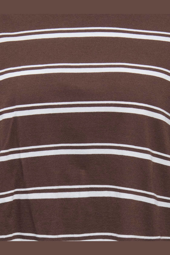 Only - Onlhappy L/S O-Neck Stripe Tee - 5203349 Coffee Bean Balled Blue Fie