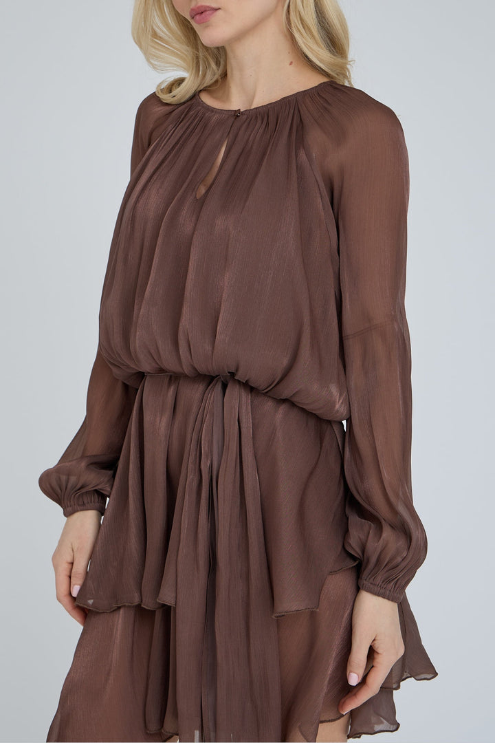 A-View - Ovena Dress AV8284 - 194 - Dark Brown