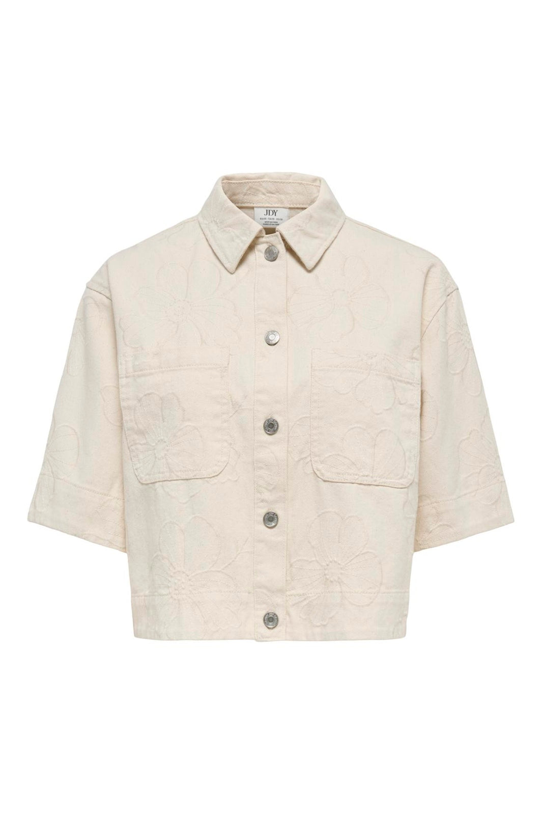 JDY - Jdyhavanna S/S Emb Shirt - 5140640 Ecru Embroidery