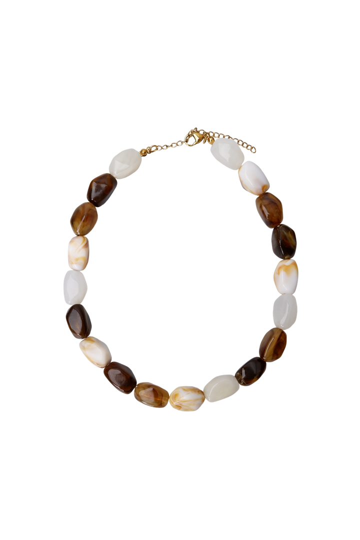 Black Colour - Bclyon Necklace 4475 - Brown Multi