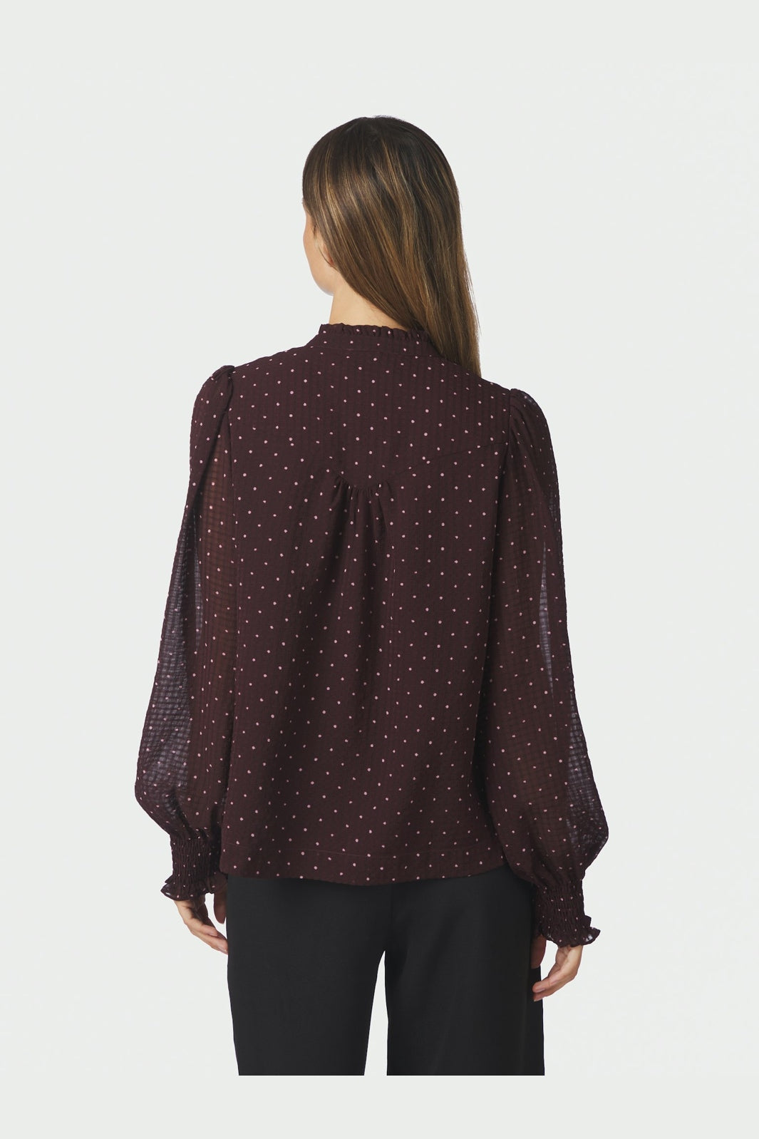 Neo Noir - Astrida Dotted Blouse 170798 - 174 - Burgundy