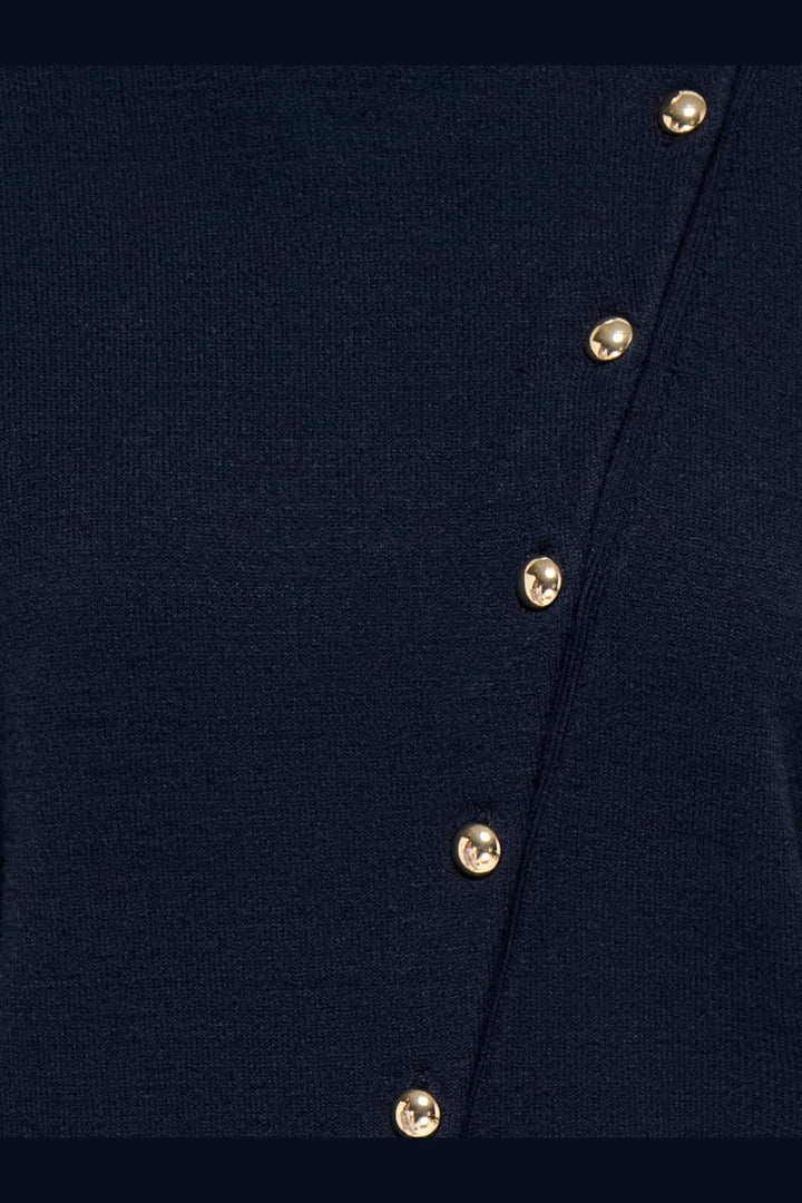 Only - Onlmio Ls Mockneck Utility Assym Knt - 5252816 Night Sky Gold Button