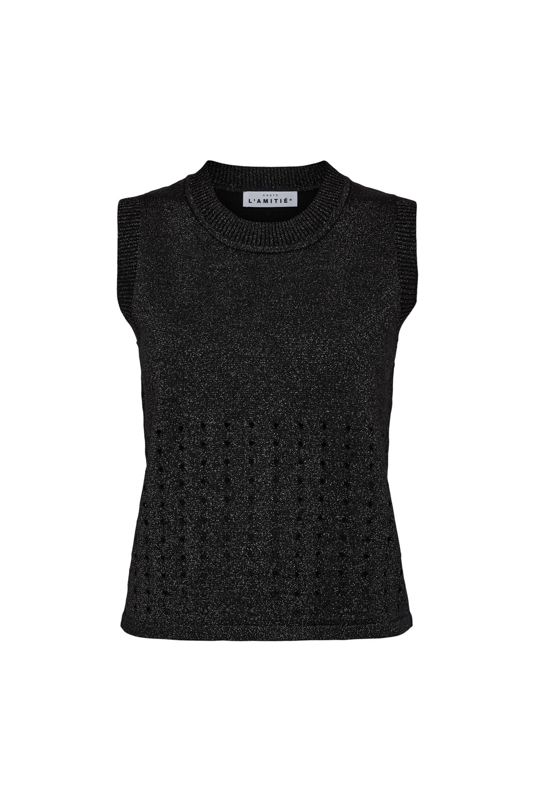 Haute L'Amitié - Hole Lurex Knit Top HL10397 - Black