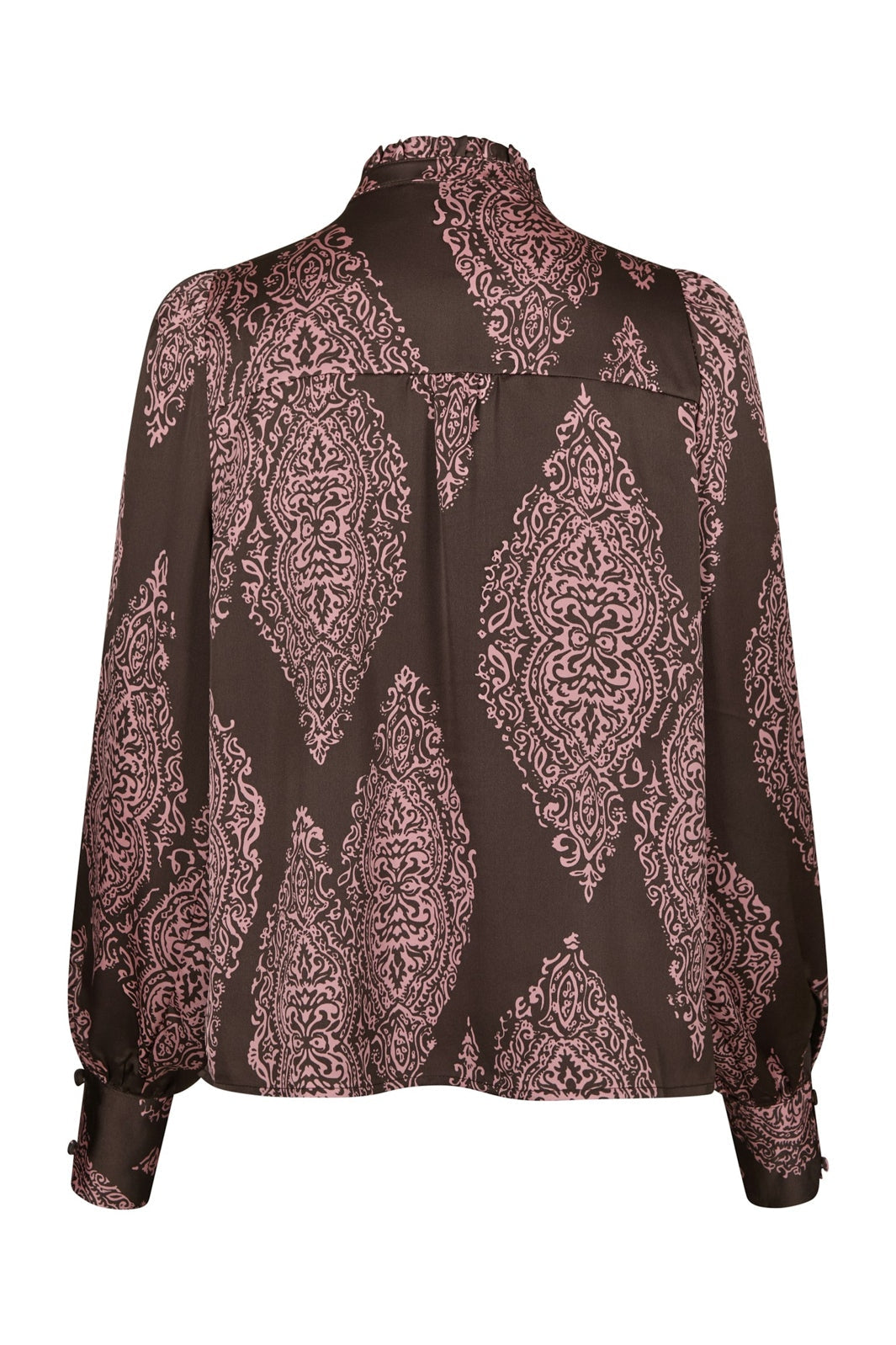 Neo Noir - Massima Paisley Drop Blouse 170432 - 486 - Dark Brown/Evening Rose