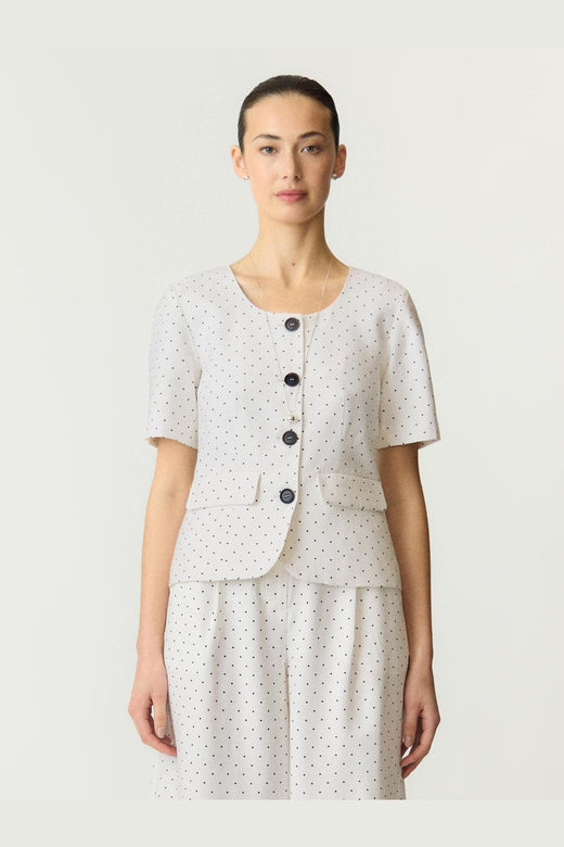 YAS - Yasdotly Ss Blazer - 5018045 Star White W. Black Dots