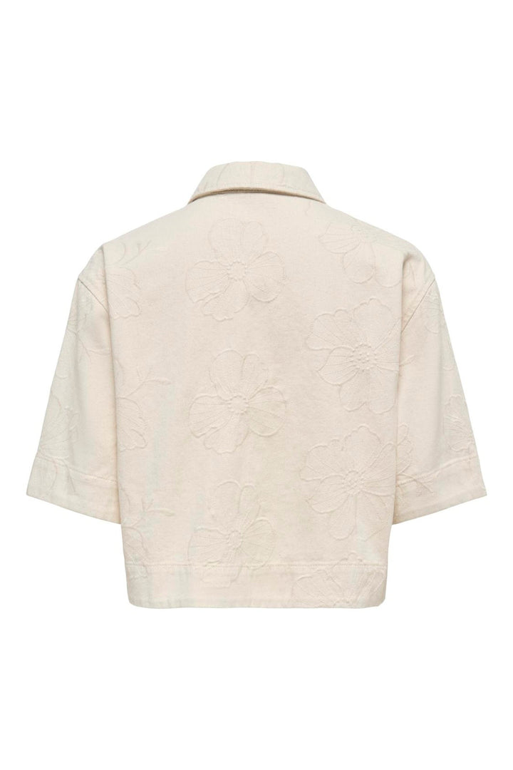 JDY - Jdyhavanna S/S Emb Shirt - 5140640 Ecru Embroidery