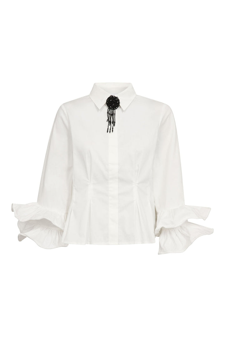 Co´Couture - Halencc Flare Pleat Shirt 500789 - 10001 - White