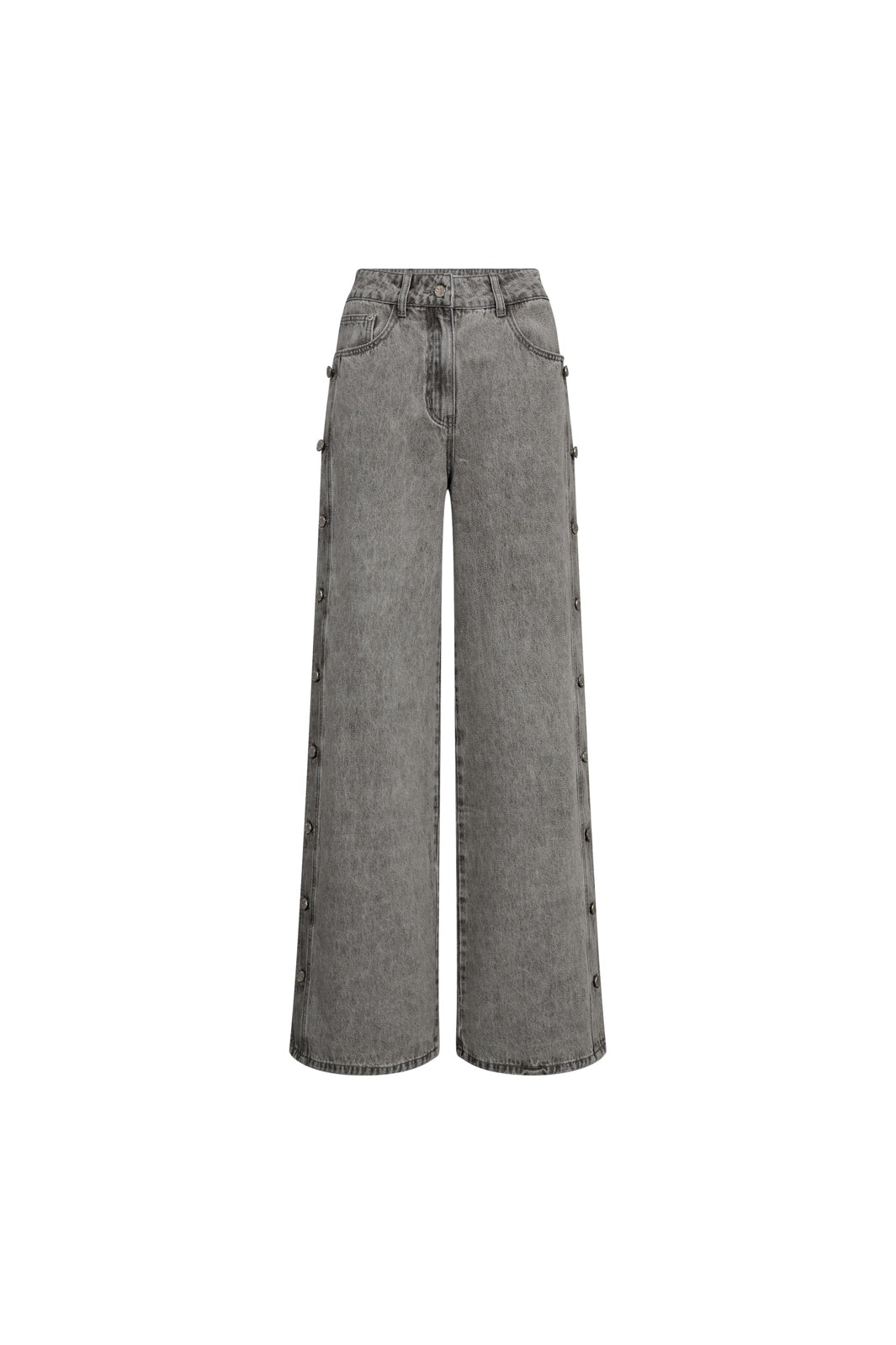 Haute L'Amitié - Side Panel Button Tall Jeans HL10329 - Light Grey