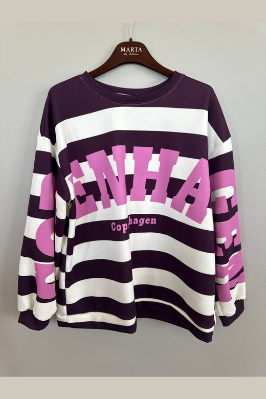 Marta Du Chateau - Mdcnerina Sweatshirt 22659S - Bordeaux/Pink