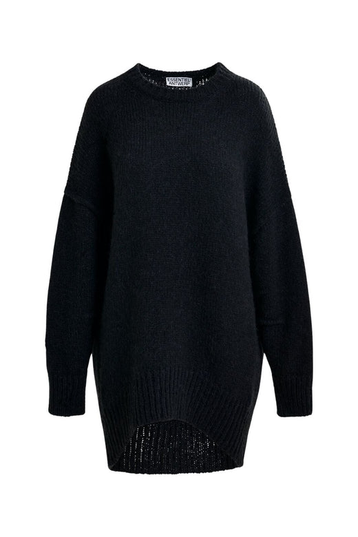 Essentiel Antwerp - Ifly Pullover With Rufflesifly - Black Strikbluser 