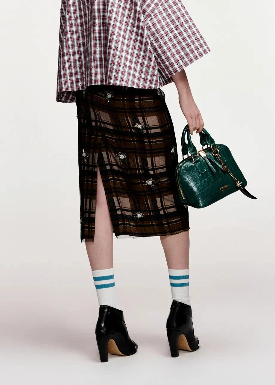 Essentiel Antwerp - Komposed Asymetrical Skirt - K1km Combo1 Khaki Mission 