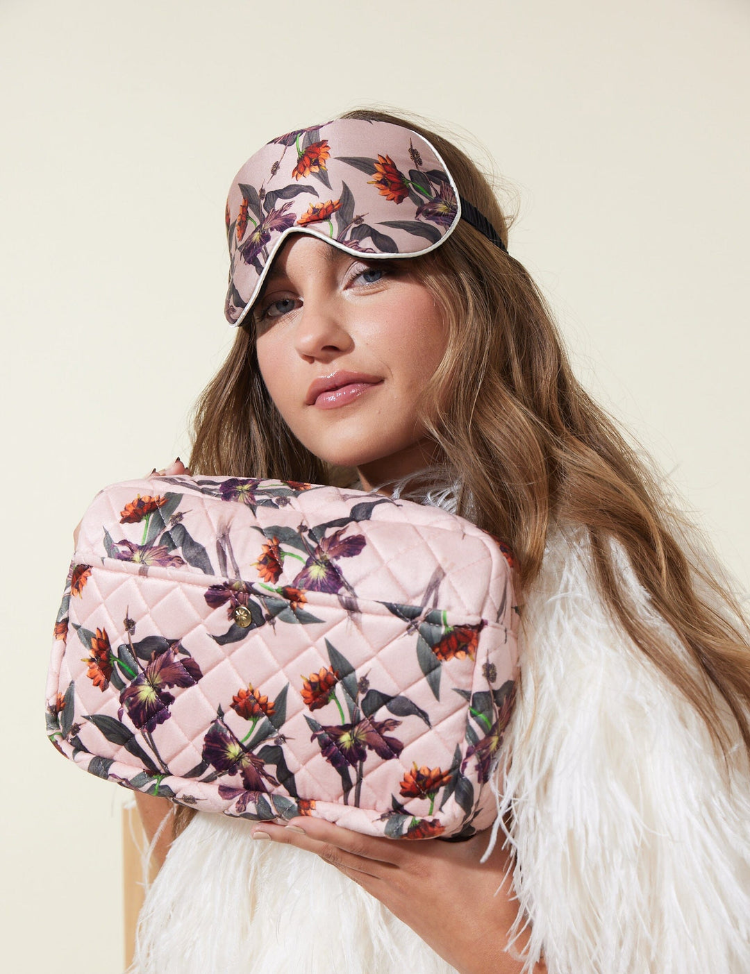 Fan Palm - Beauty Bag Velvet - Rose Hibiscus Toilettasker 
