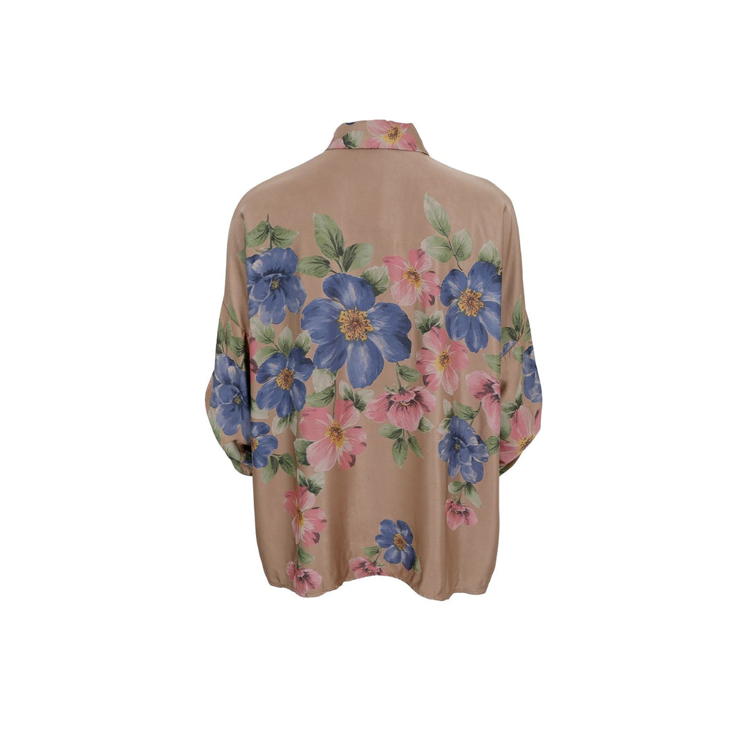 Forhåndsbestilling - Black Colour - Bcemme Flower Shirt 40951 - Frappe