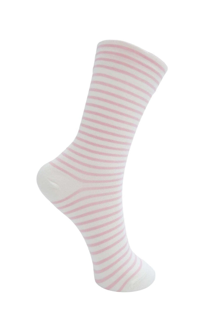 Forudbestilling - Black Colour - Bcgisele Striped Sock 4335 - Lt. Pink