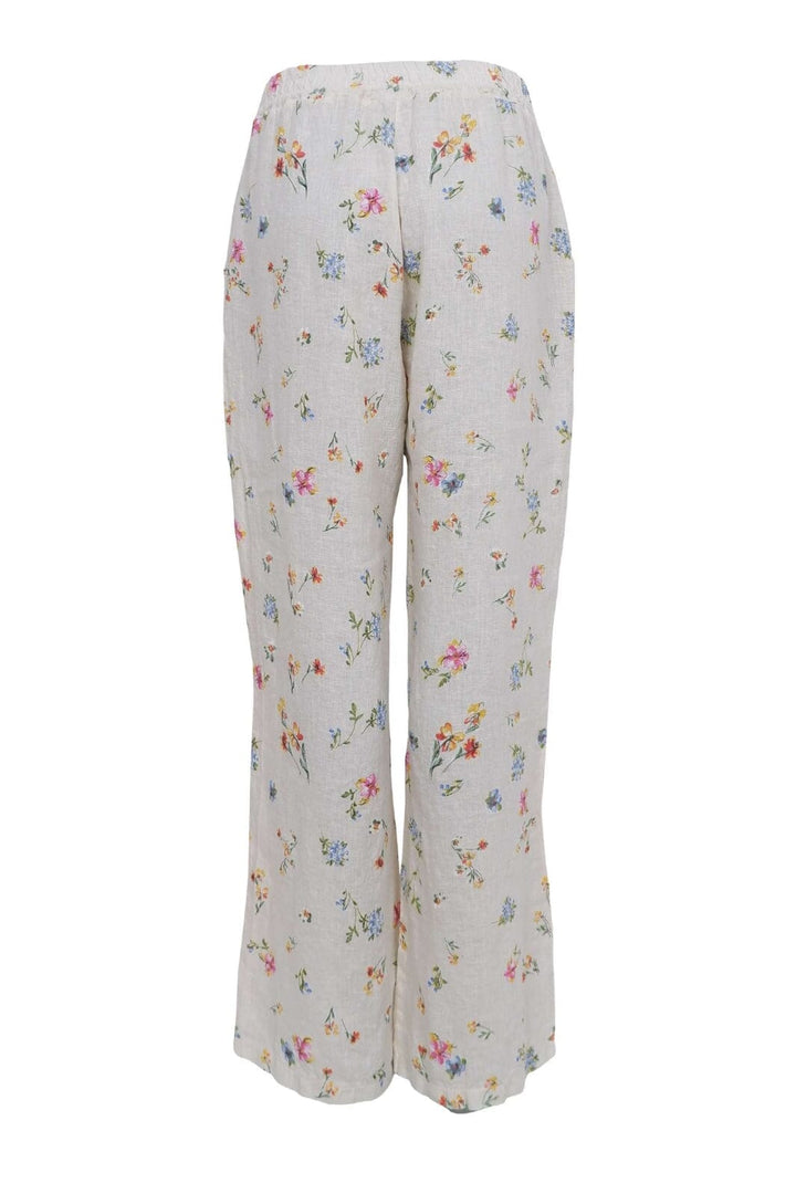 Black Colour - Bcmelina Wide Linen Pant 40843 - Flower