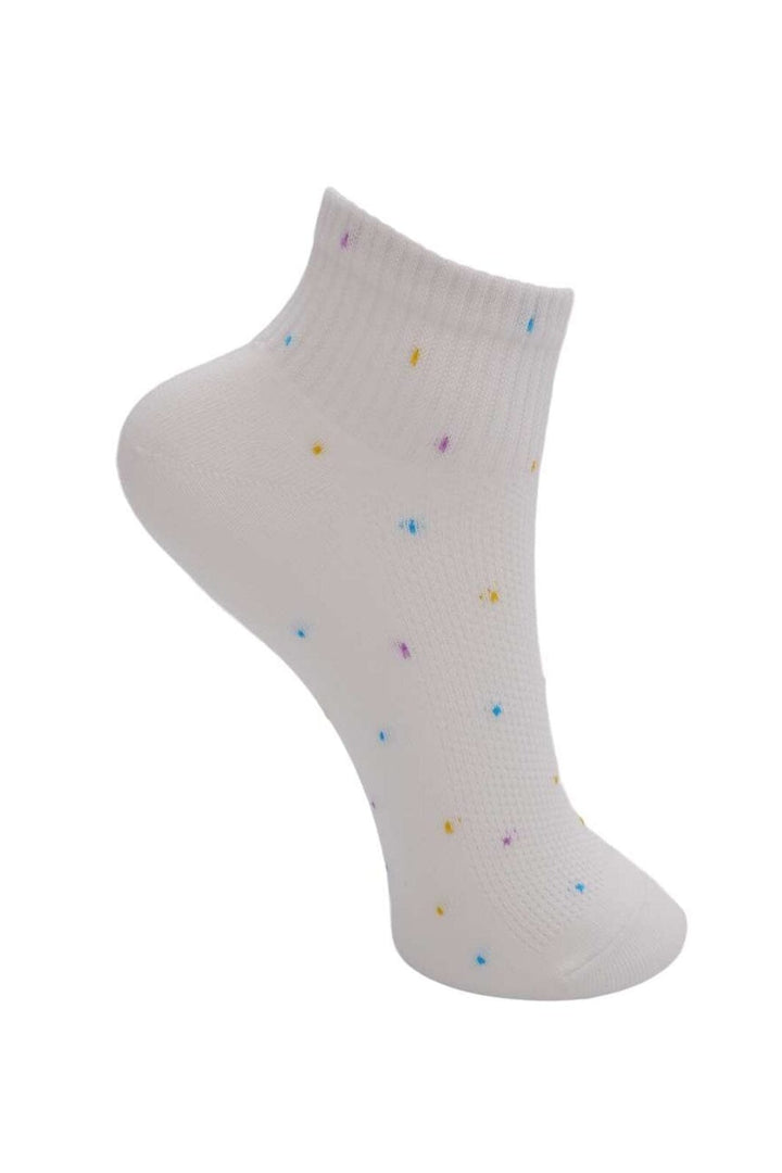 Black Colour - Bcnox Dotted Anclet Sock 4364 - White