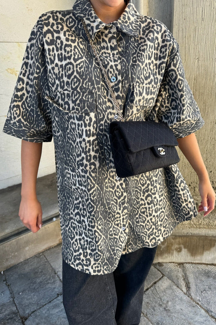 Forudbestilling - BYIC - Seldaic Shirt Dress - lp Leo Print Kjoler 