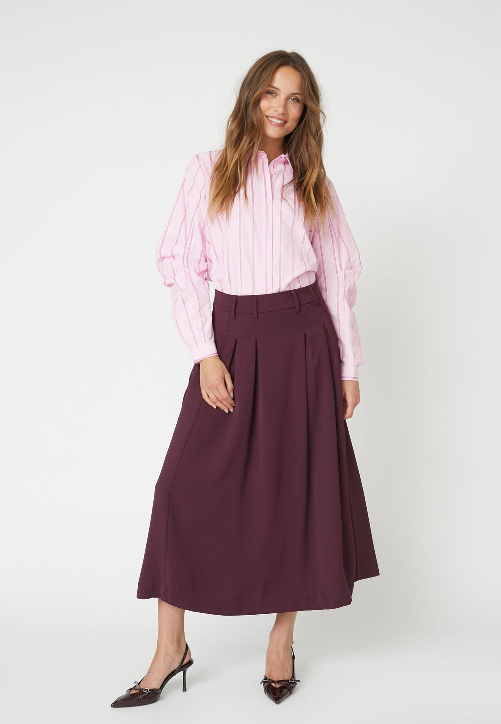 Forudbestilling - Co´Couture - Anyacc Pleat Skirt 34178 - 87 - Winered Nederdele 
