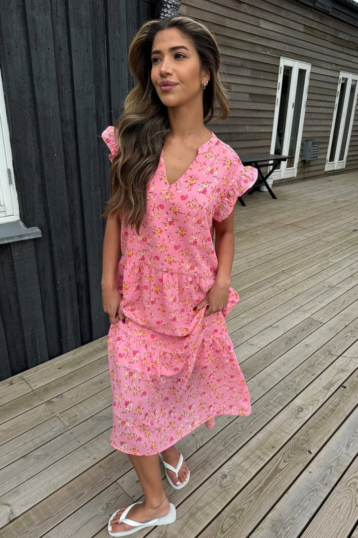 Continue - Bea Long Flowerprint 14891 - Yellow Flower