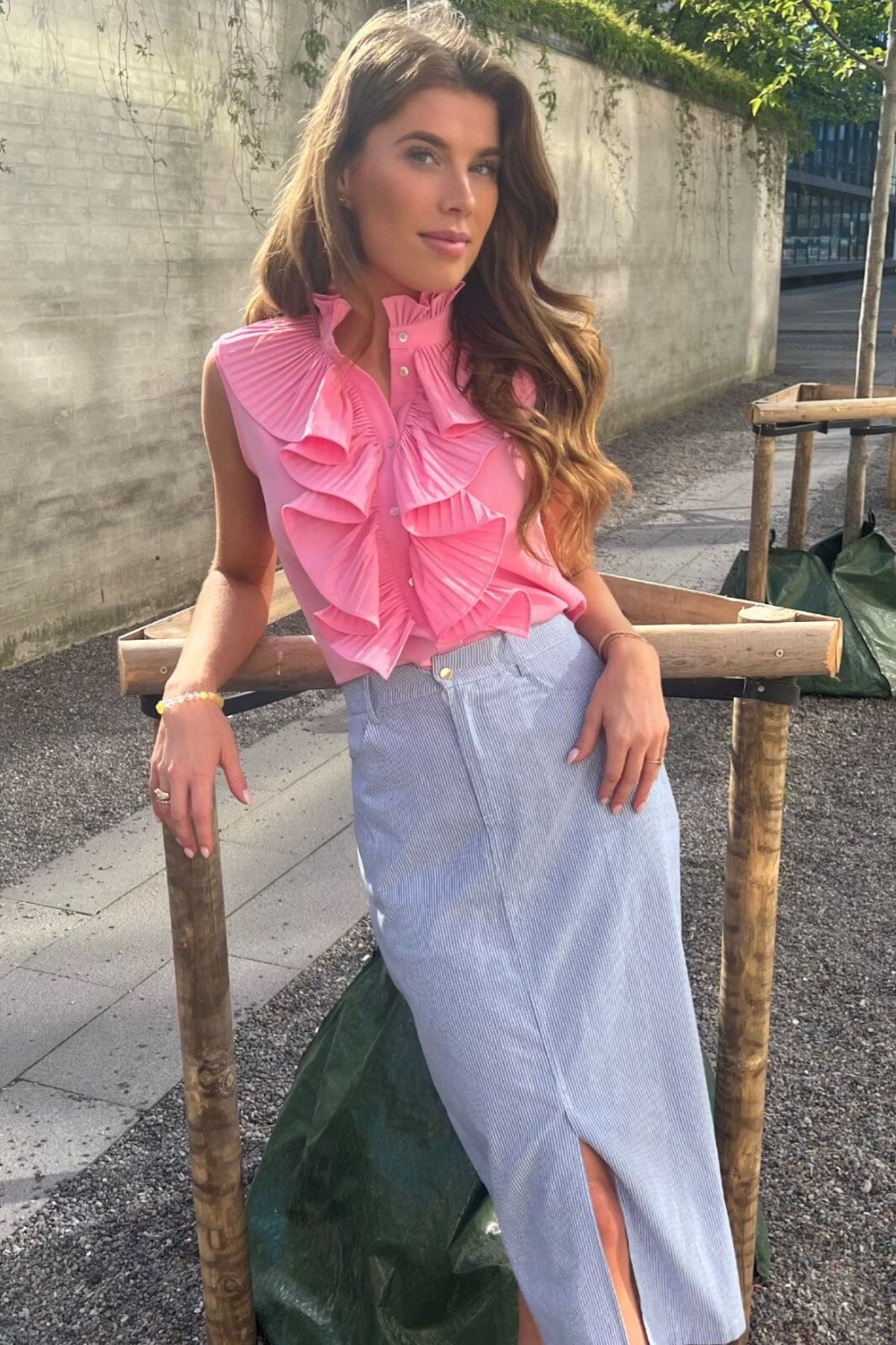 Forudbestilling - Continue - Pernille Plisse - 700 Pink (Juni) Toppe 