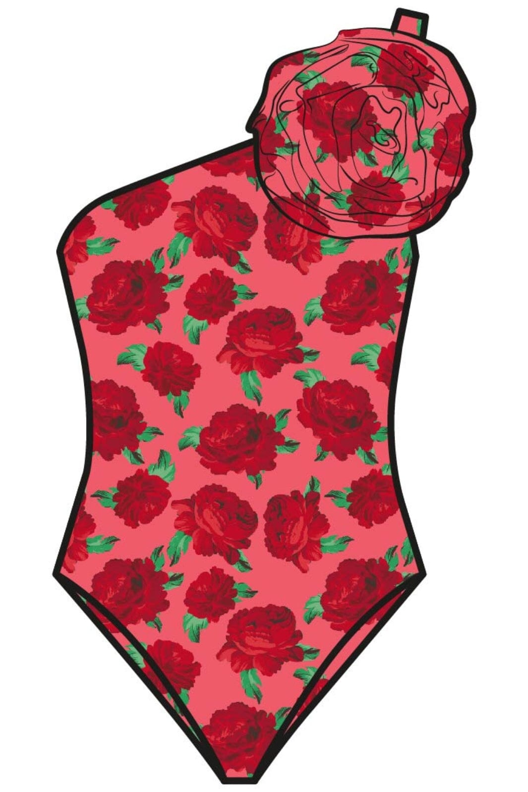 Forudbestilling - Cras - Carrie Swimsuit - 8019 Coral Roses Badedragter 
