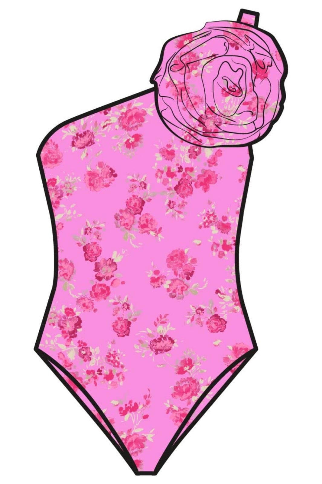 Forudbestilling - Cras - Carrie Swimsuit - 8050 Sweet Florals Pink Badedragter 