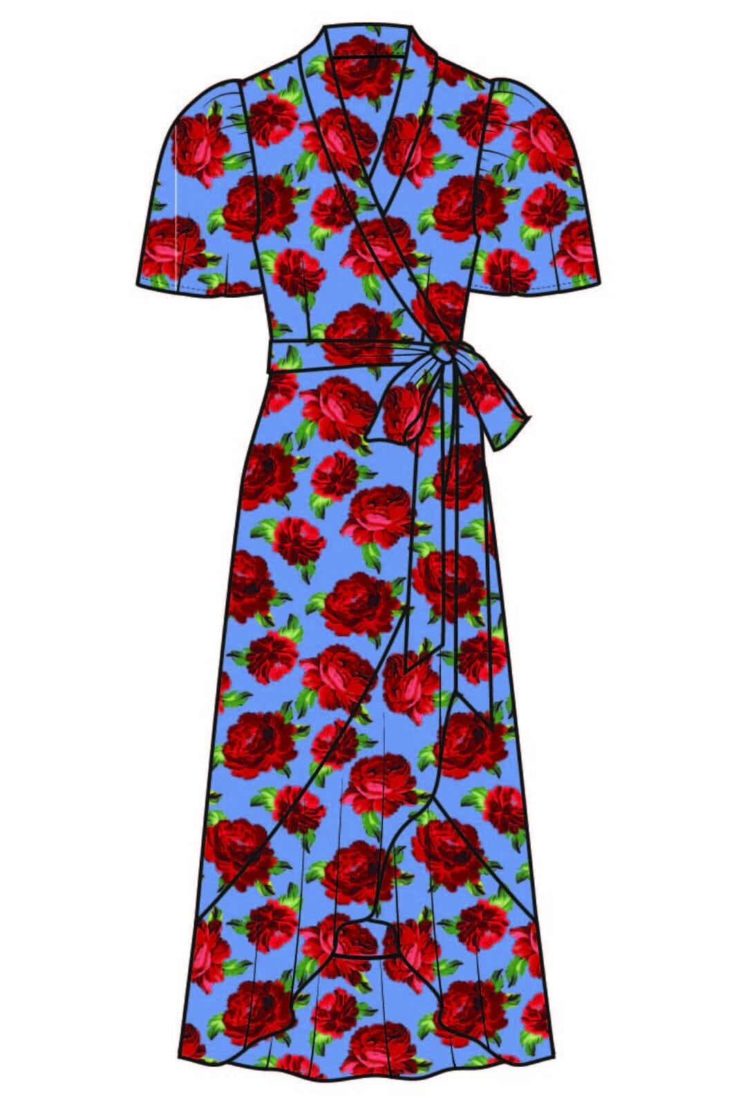 Forudbestilling - Cras - Lima Dress - 8023 8023 Blue Roses Kjoler 