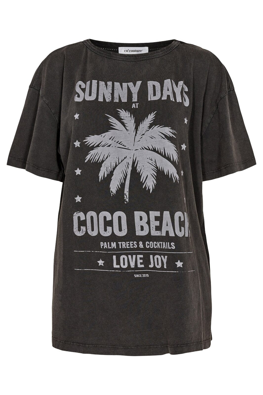Forudbestilling - Forubestilling - Co´couture - Sunny Days Oversize Tee - Black - (April) T-shirts 