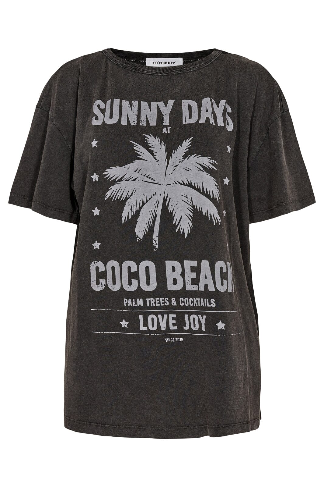 Forudbestilling - Forubestilling - Co´couture - Sunny Days Oversize Tee - Black - (April) T-shirts 