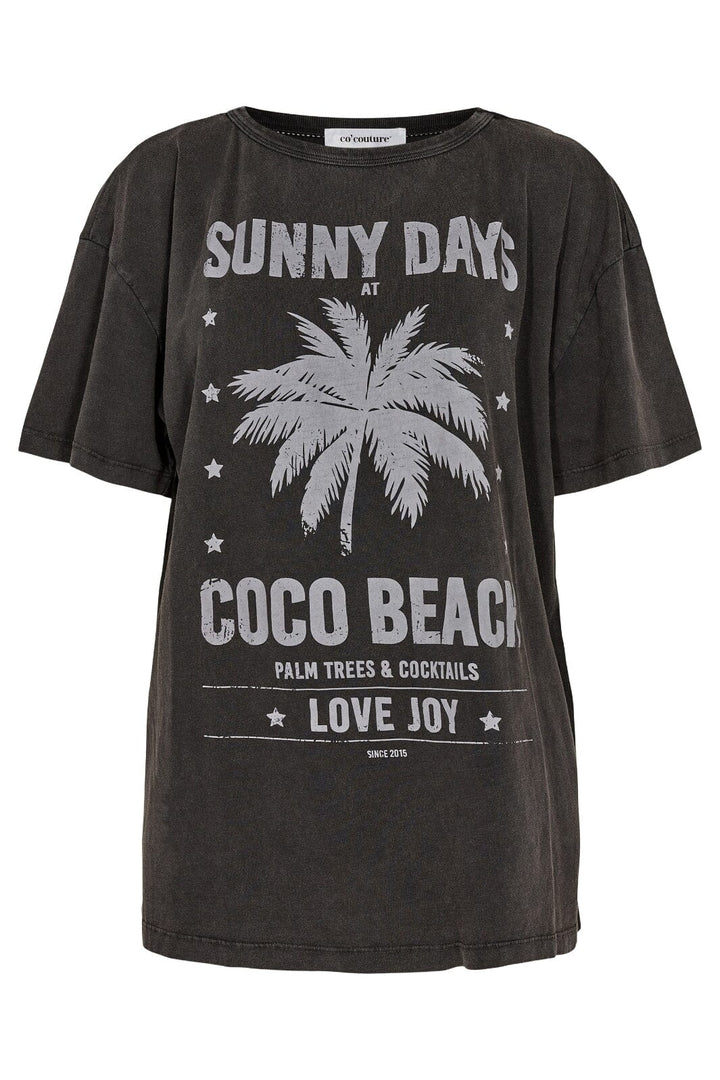 Forudbestilling - Forubestilling - Co´couture - Sunny Days Oversize Tee - Black - (April) T-shirts 