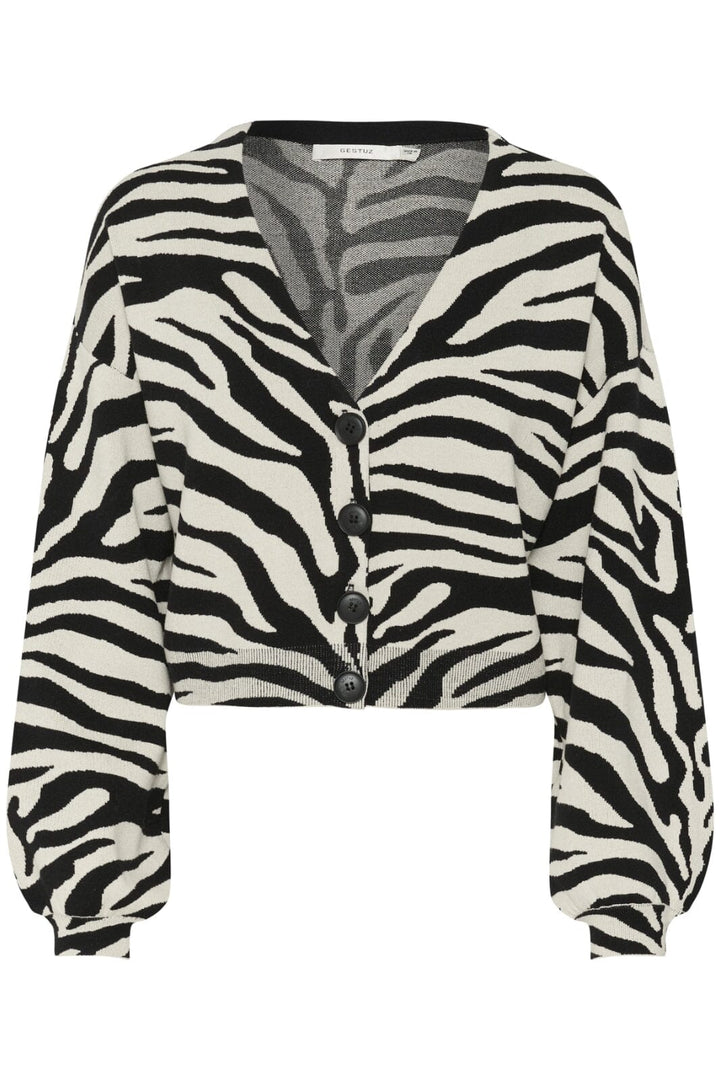 Gestuz - Gzzebba Cardigan 10910341 - 107873 - Black/Birch Tiger